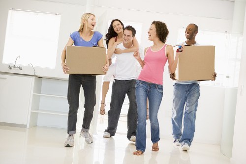 Professional house removals team working in Clapton street
