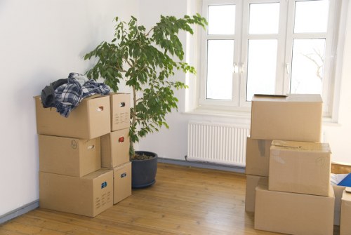 Unpacking service placing items into rooms after a local move