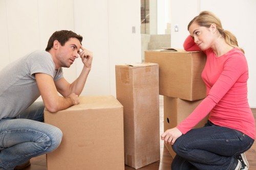 Preparing furniture for removal in a Clapton property