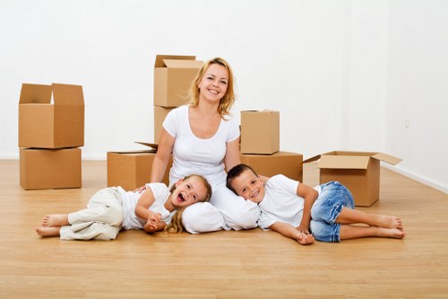 Professional mover assessing stairs and access during a Clapton move
