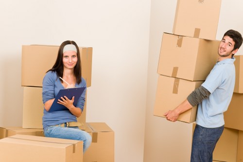 Risk assessment being completed before loading a moving van