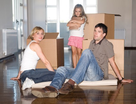 Packed office boxes and computer equipment prepared for relocation